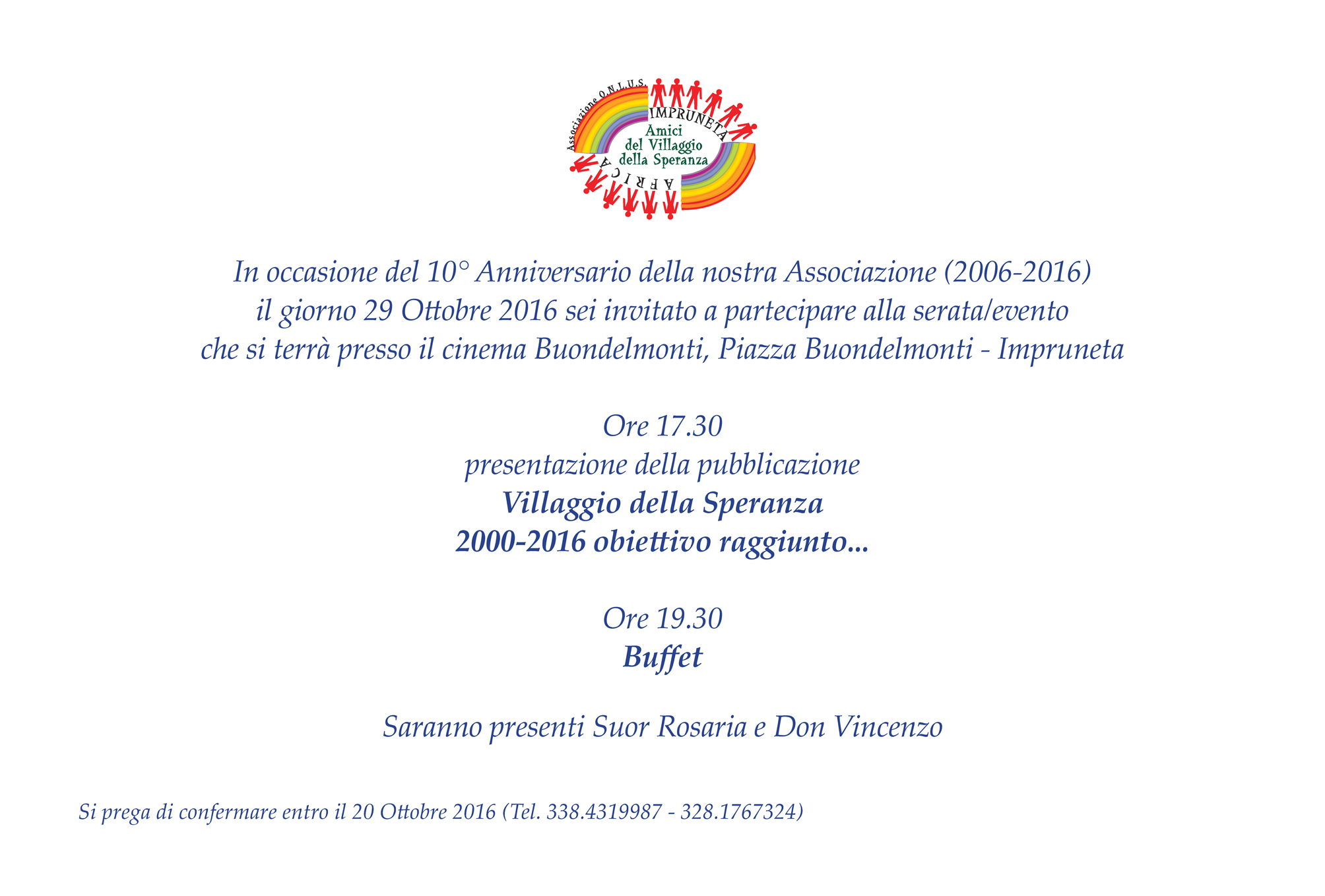 10′ Anniversario dell’ONLUS